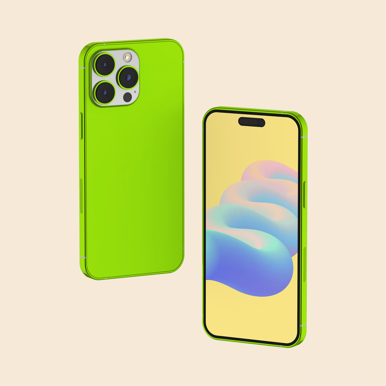 手机正反面iPhone14Pro苹果手机贴图样机