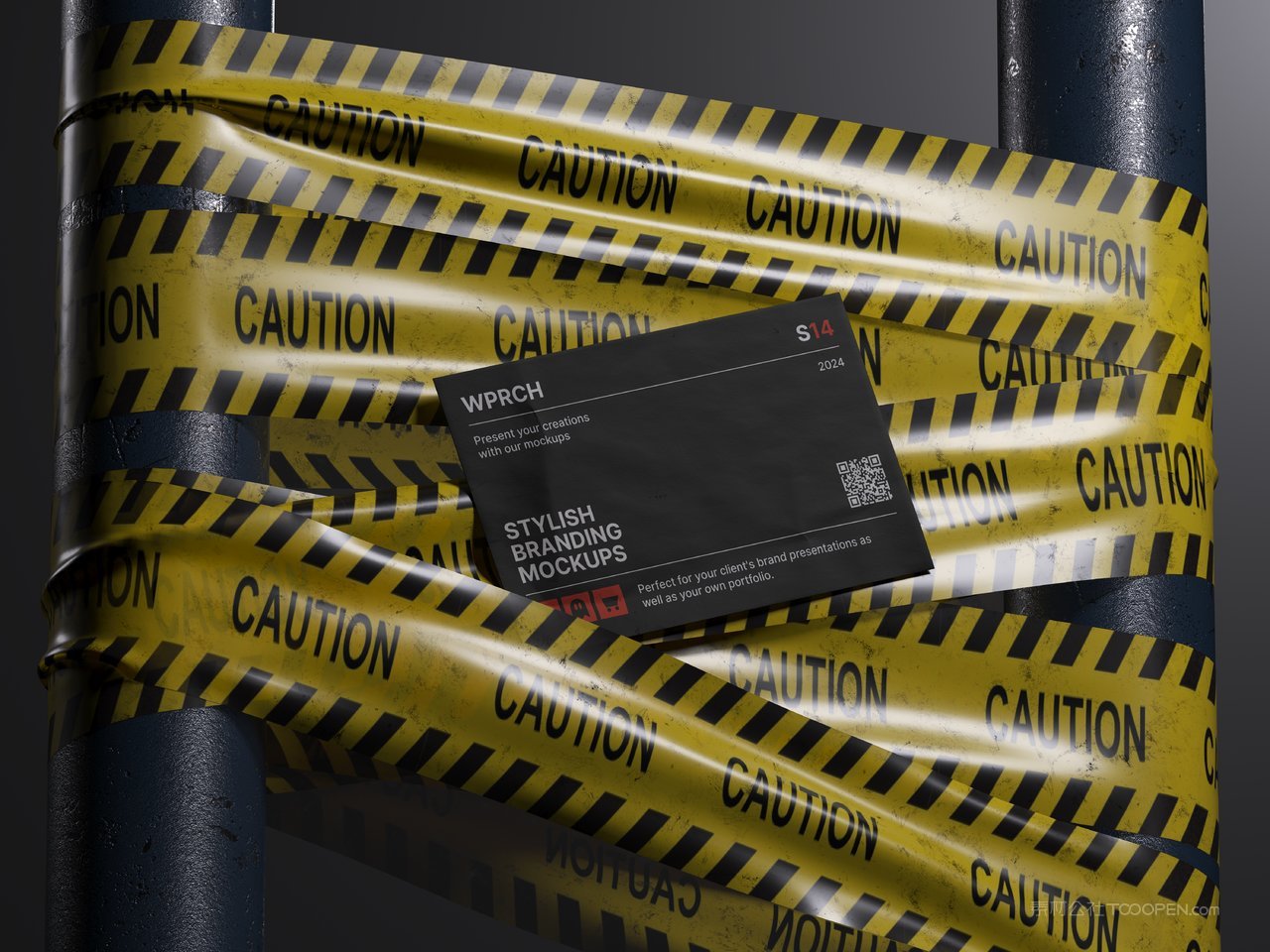 潮流复古废土工业风电脑手机数码科技文具包装贴图样机 (15)