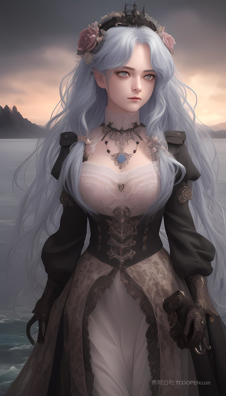 欧洲美女插画手机壁纸