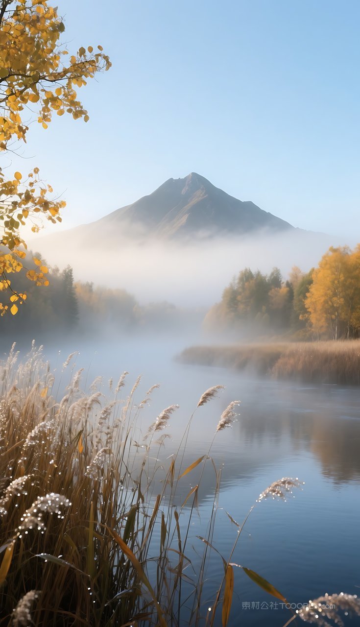 山水风景唯美湖泊山峰河流群山