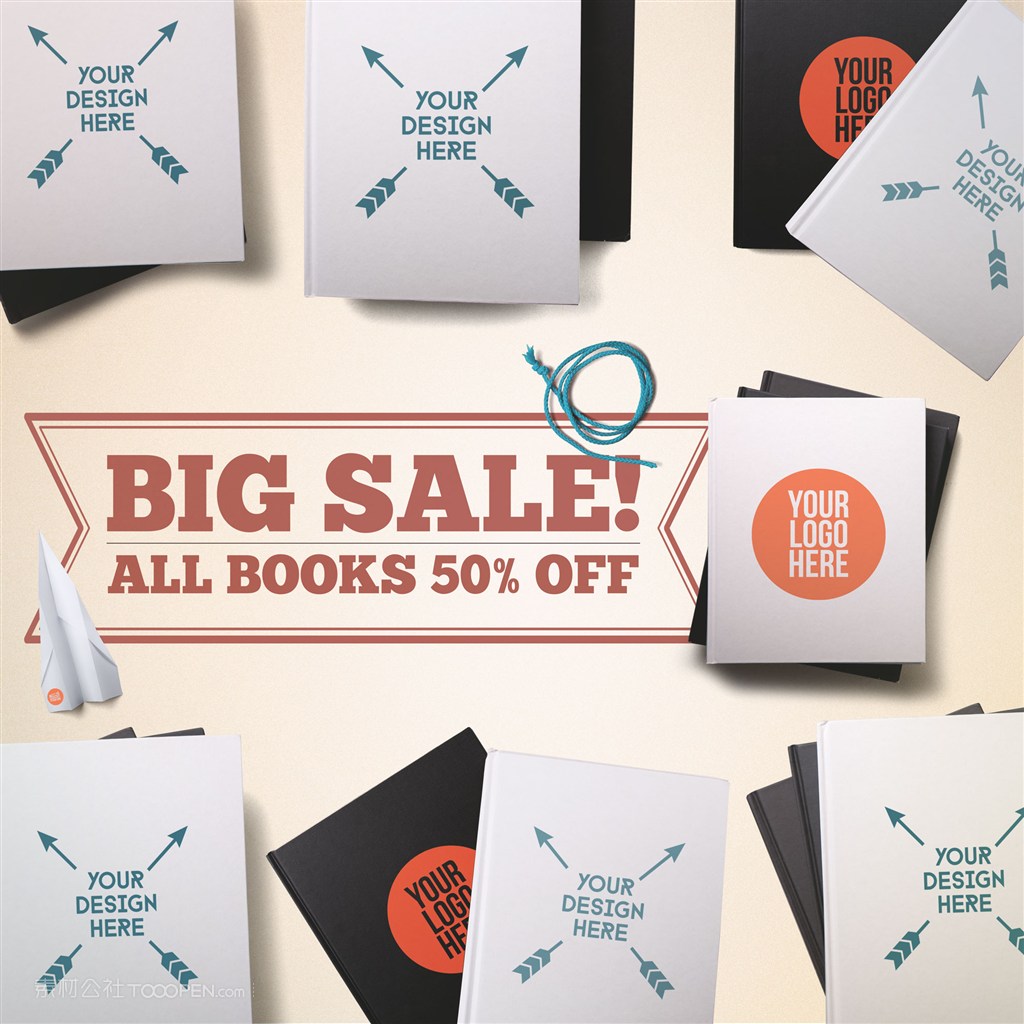 白色黑色精准画册相册样机