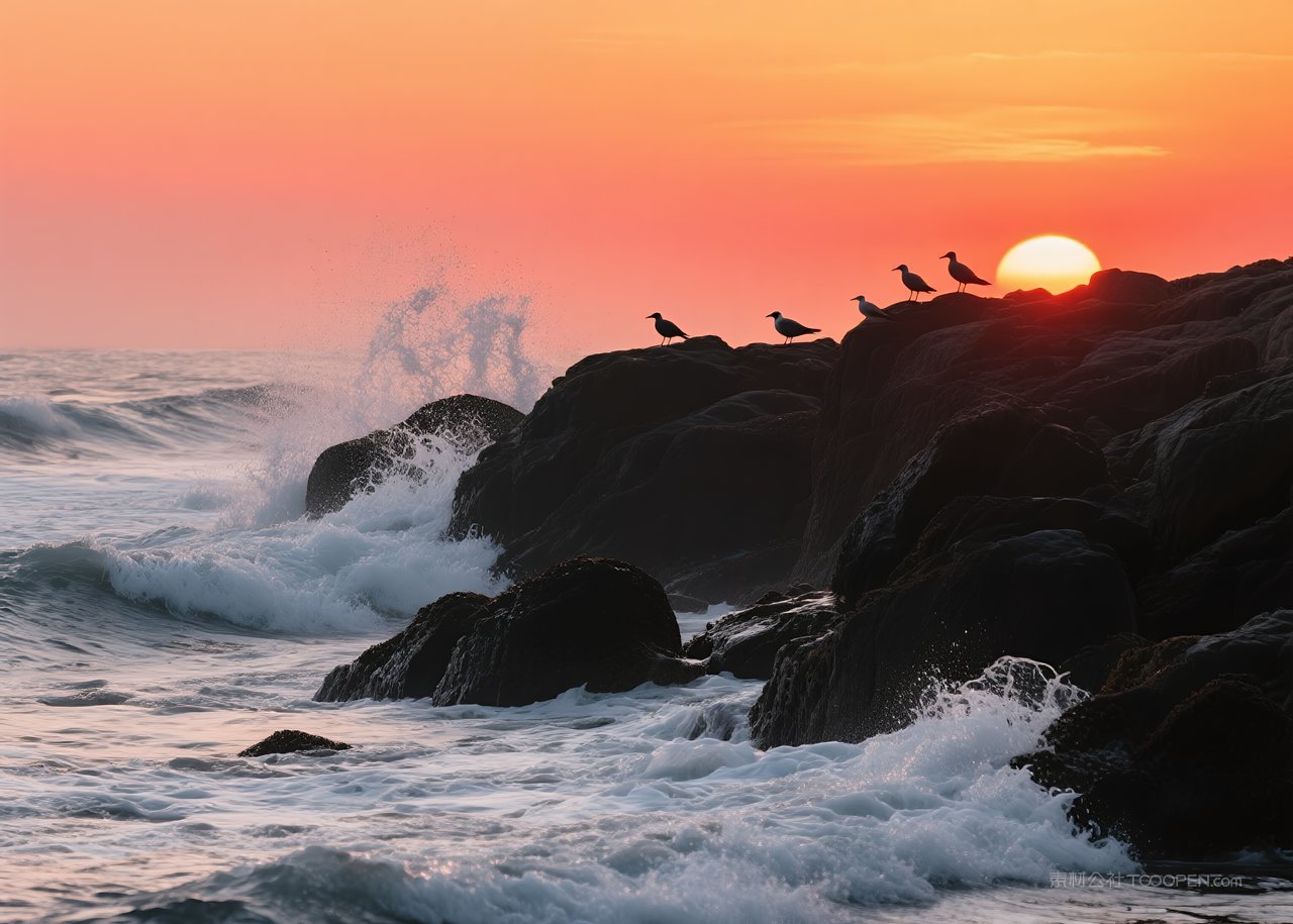 大海海边海景天空唯美自然风景