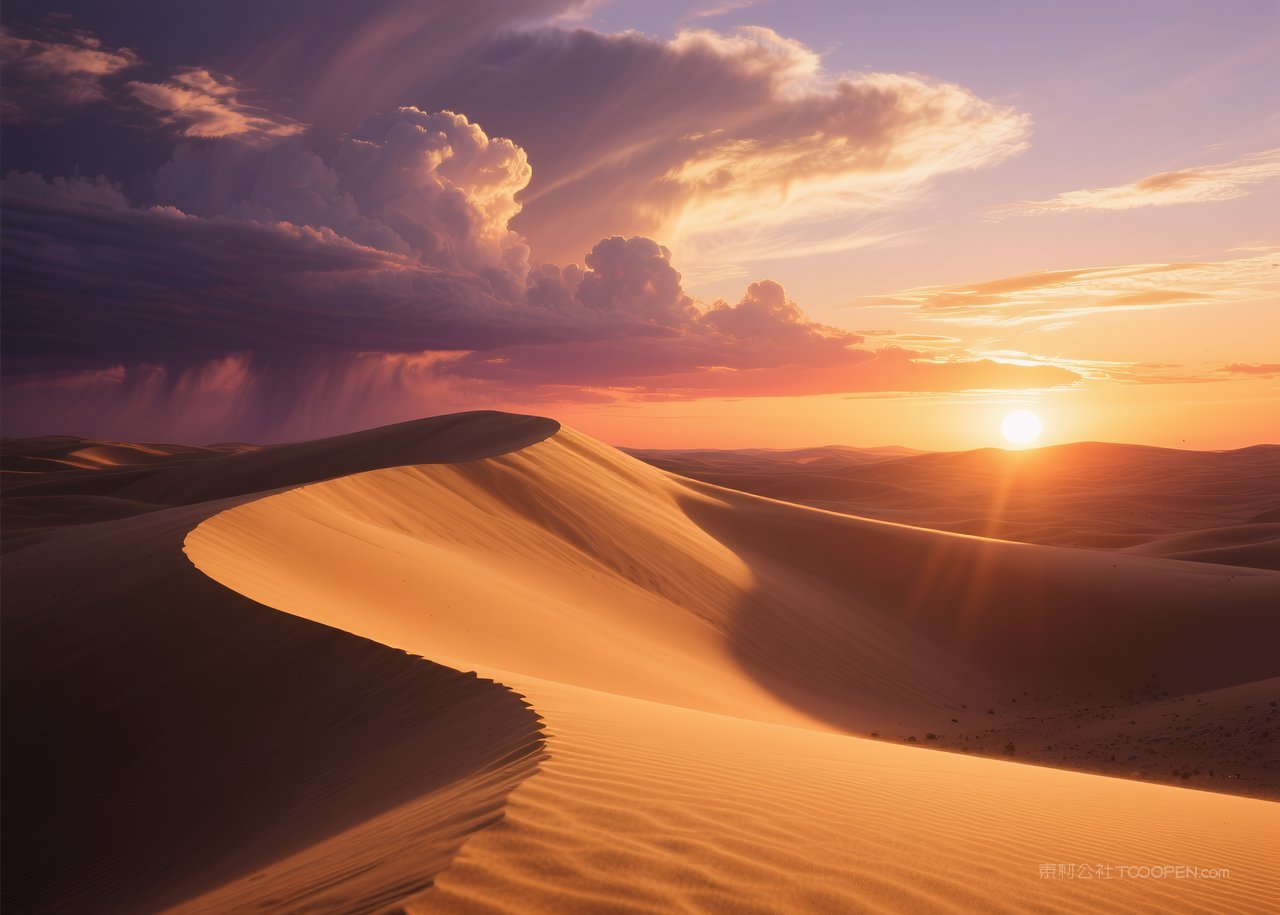 日落自然唯美天空风景云彩落日云层