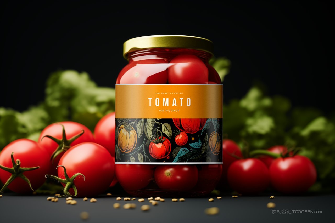 西红柿番茄罐包装样机