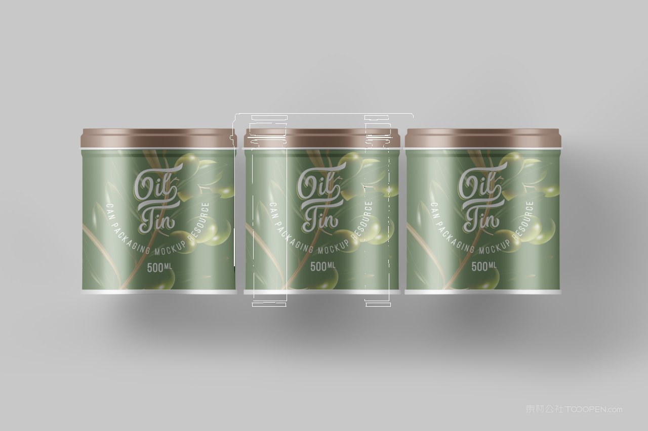 【2051期】绿色圆筒茶叶筒包装样机 (14)