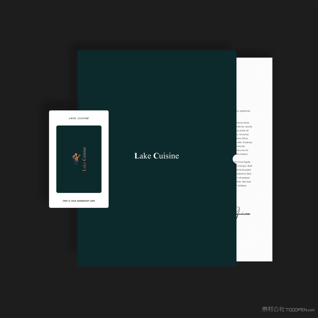 餐厅VI会员卡文件夹文档样机