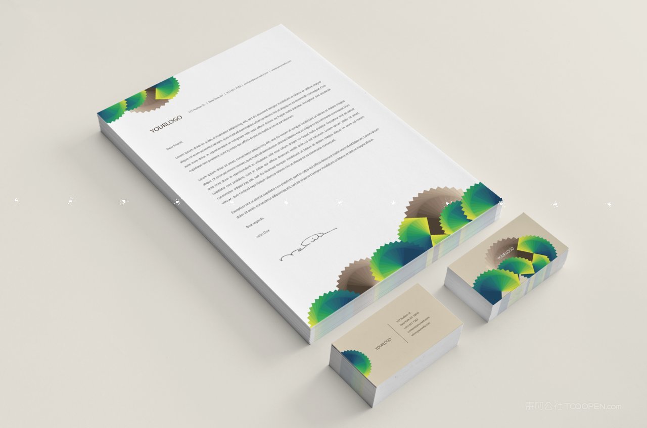 绿色商务vi贴图样机模板 (27)