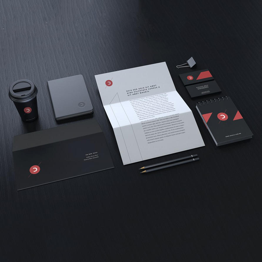 信纸信封标签纸笔记本一次性纸杯名片样机