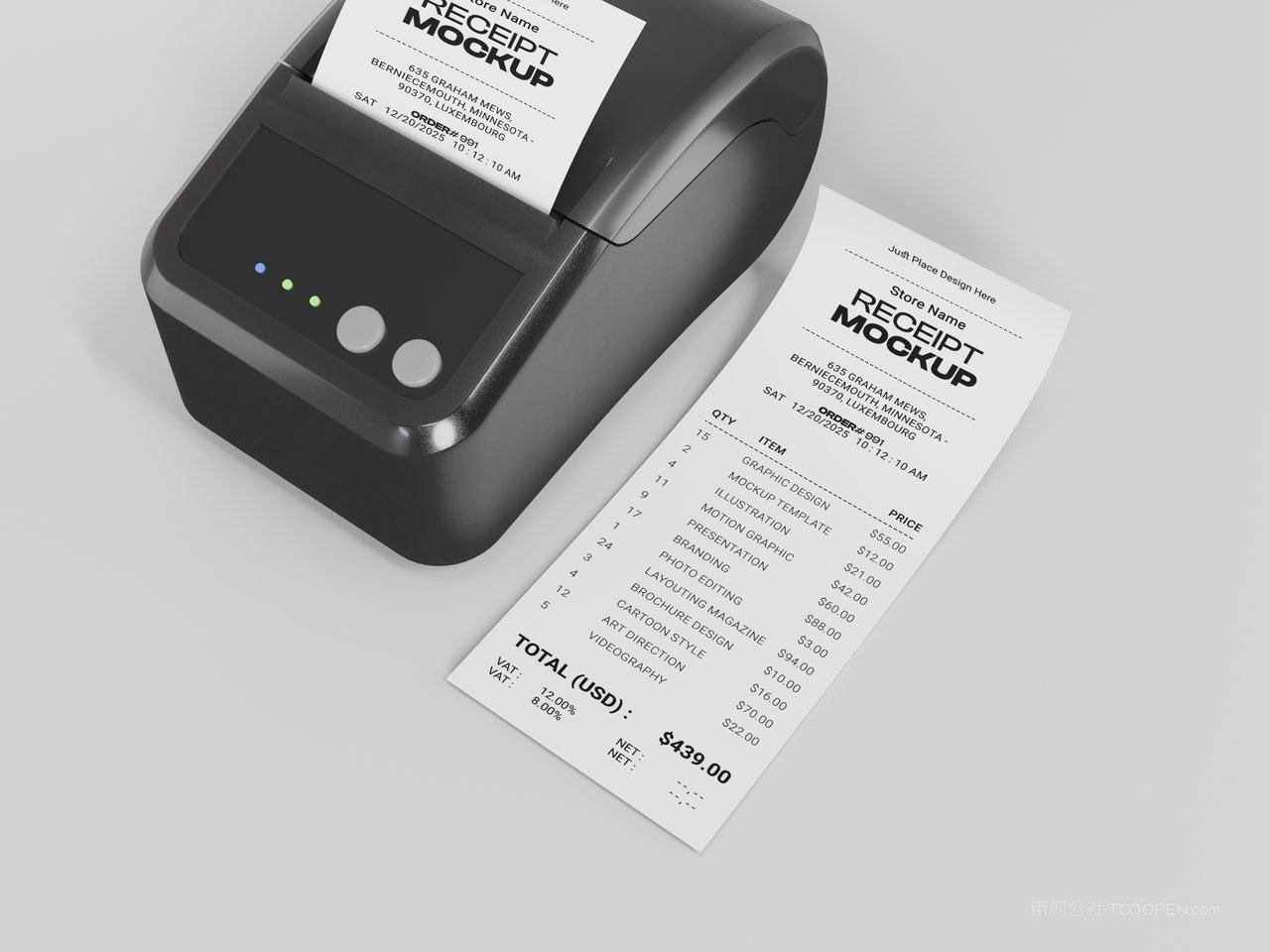 小票收据场景样机