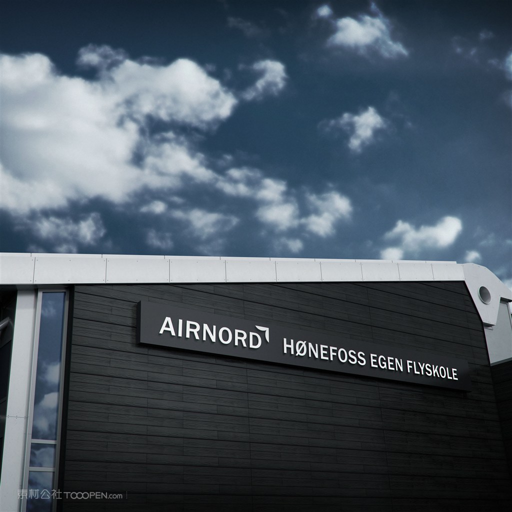 企业公司门头立体标志样机