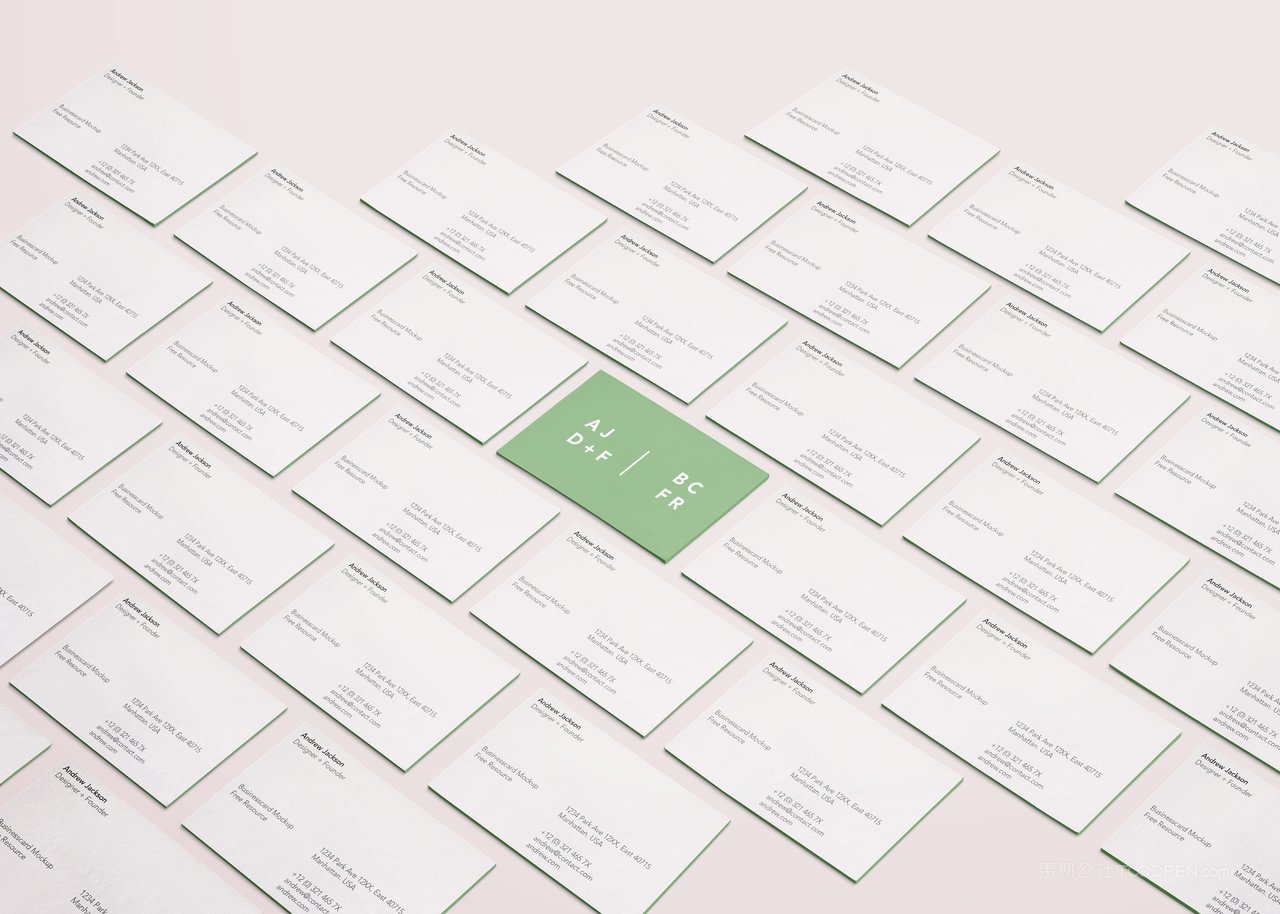 企业公司VIS名片样机效果图卡片设计展示商务办公用品