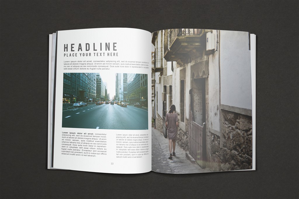 书刊杂志画册样机PSD素材下载,商务画册模板