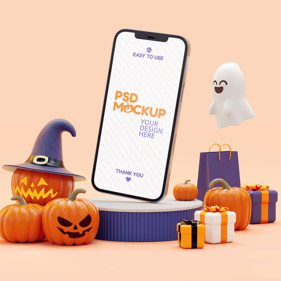 万圣节手机屏幕样机