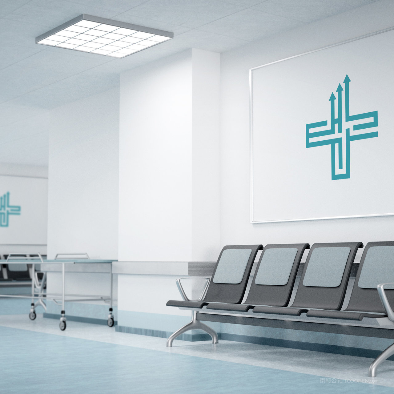 医疗品牌室内场景贴图样机