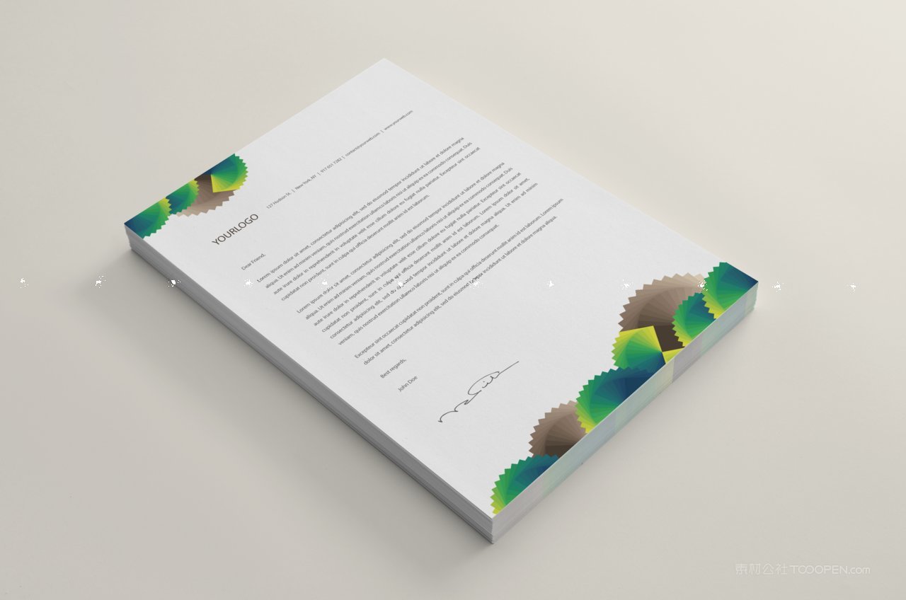 绿色商务vi贴图样机模板 (26)