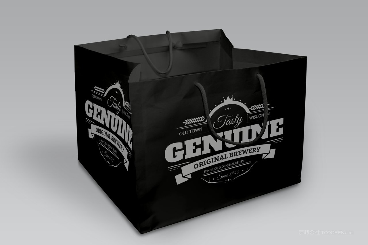 正方形购物袋手提袋样机