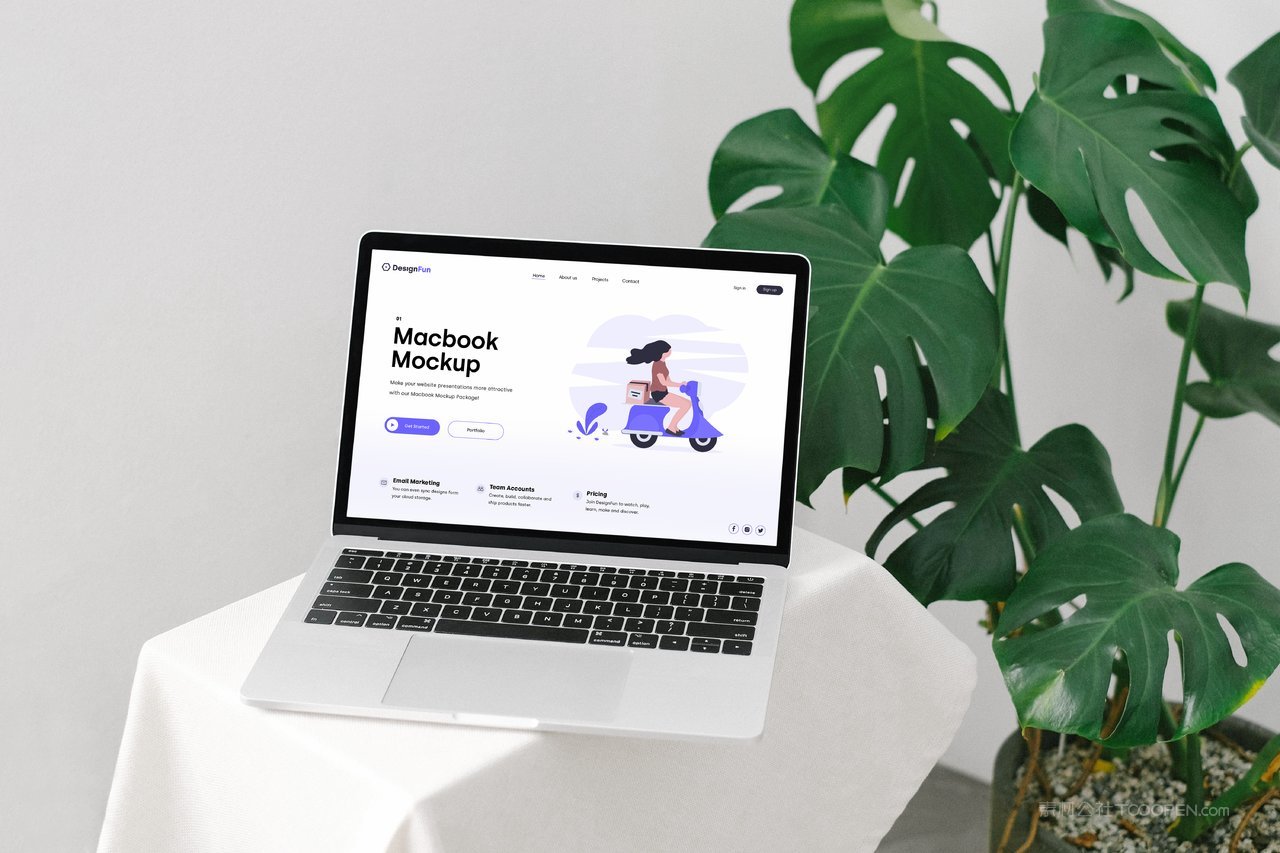 【2004期】卡通可爱苹果笔记本电脑ui界面样机 (16)