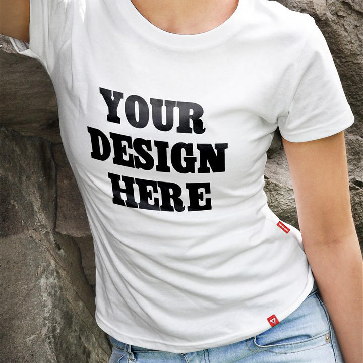女士白色文化衫T恤样机