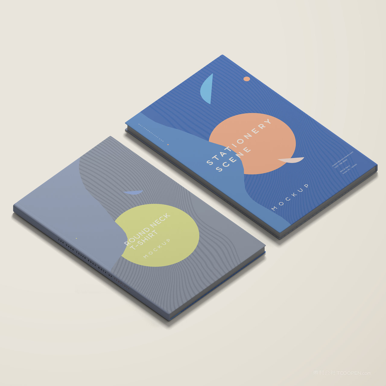 两本书本画册封面贴图样机