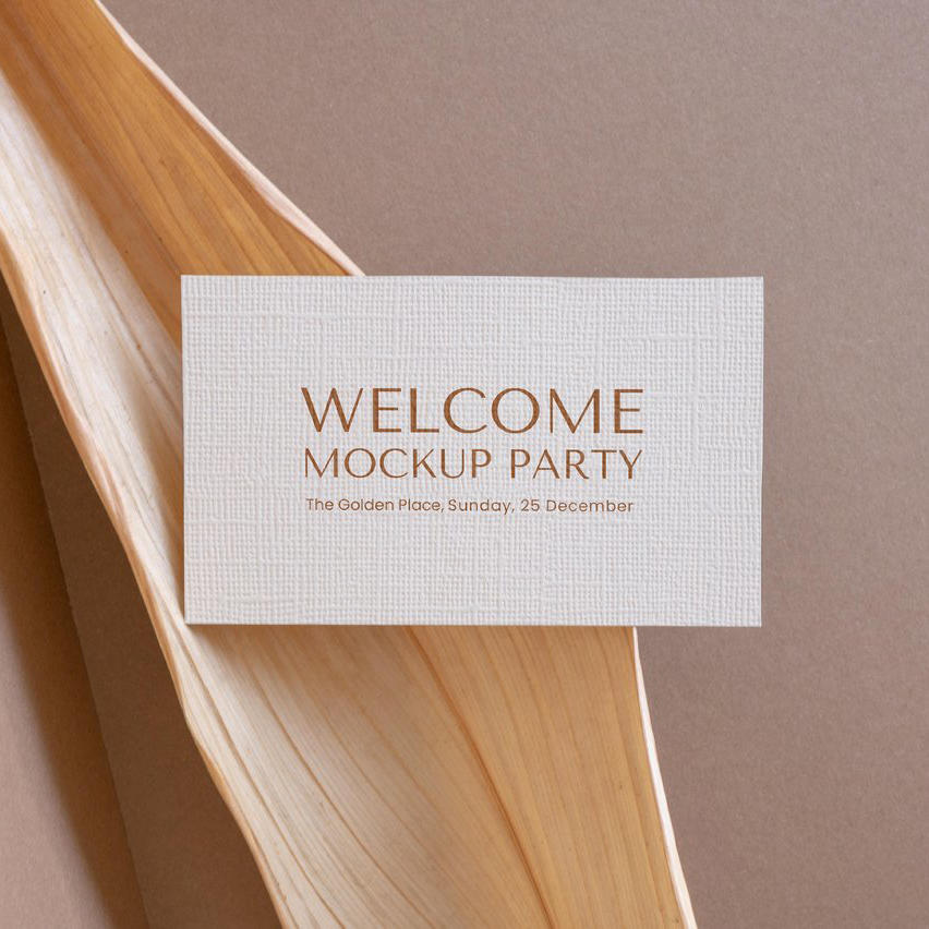 文艺植物名片光影场景样机