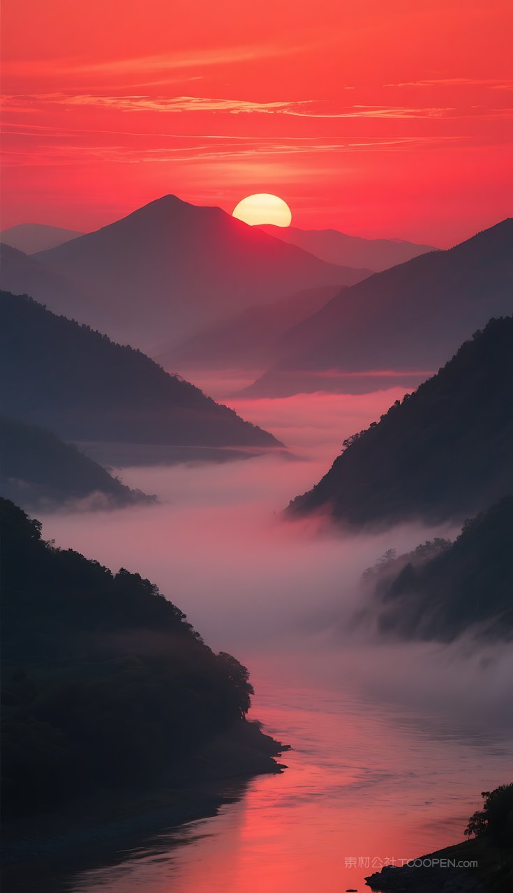 河流群山湖泊山水山峰风景唯美