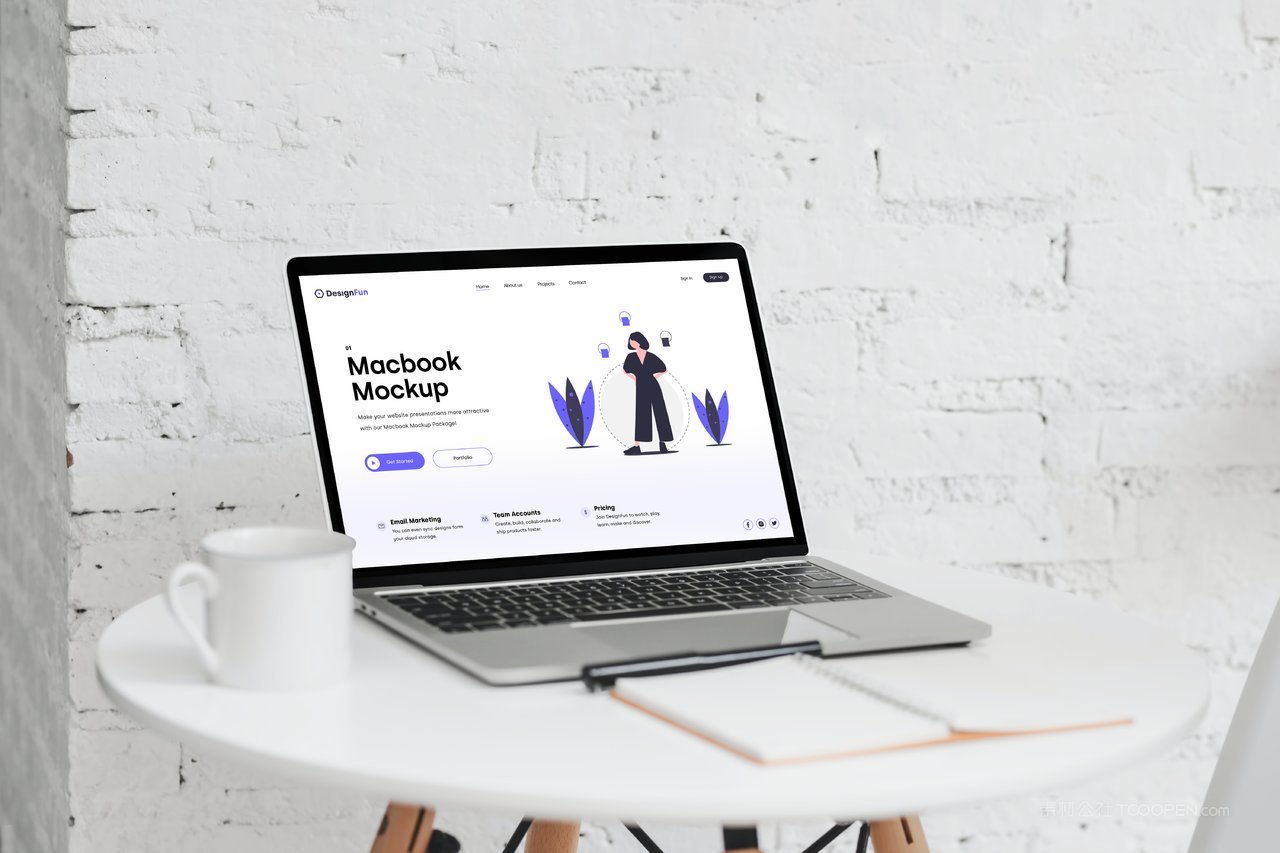 【2004期】卡通可爱苹果笔记本电脑ui界面样机 (9)