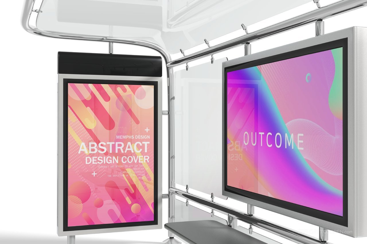 户外公交车站海报场景样机 (6)