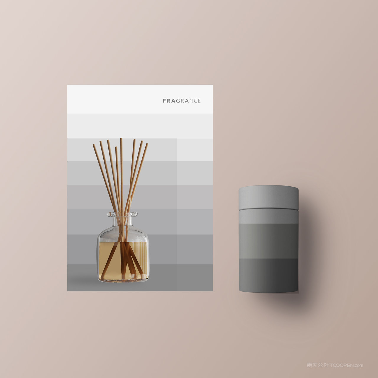 香薰品牌VI宣传单包装盒贴图样机