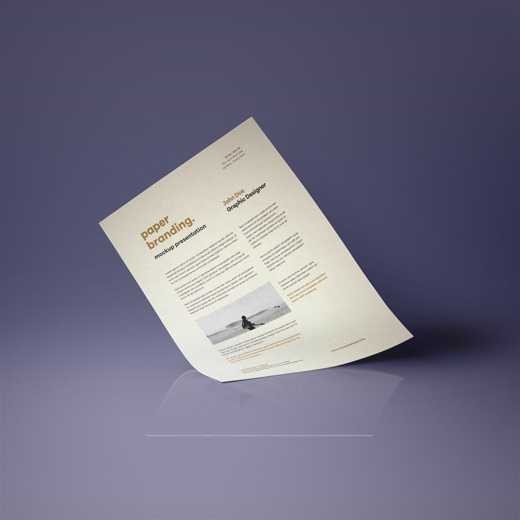 动态感飘起的海报样机