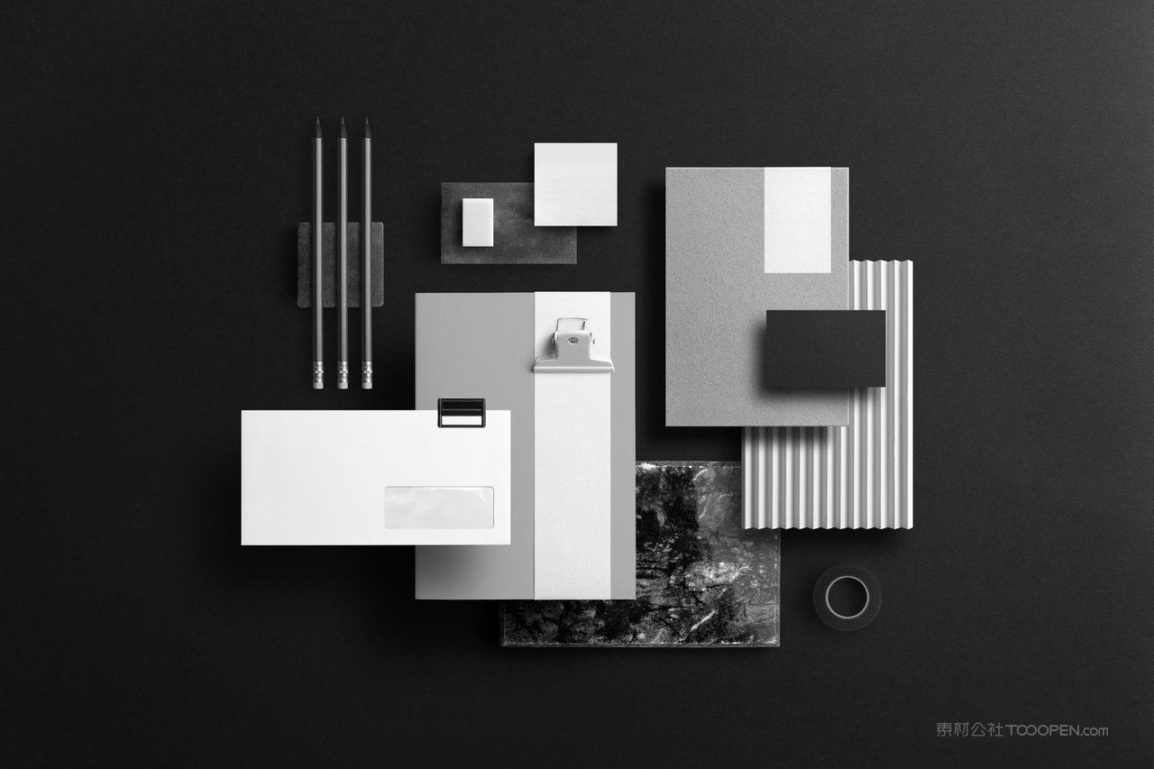 商务黑企业办公文具场景展示 (5)