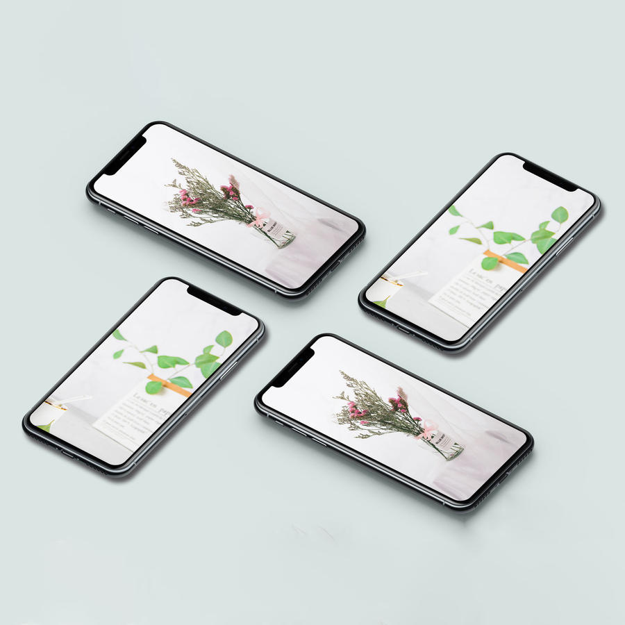 清新简约品牌设计vi手册应用手机展示样机