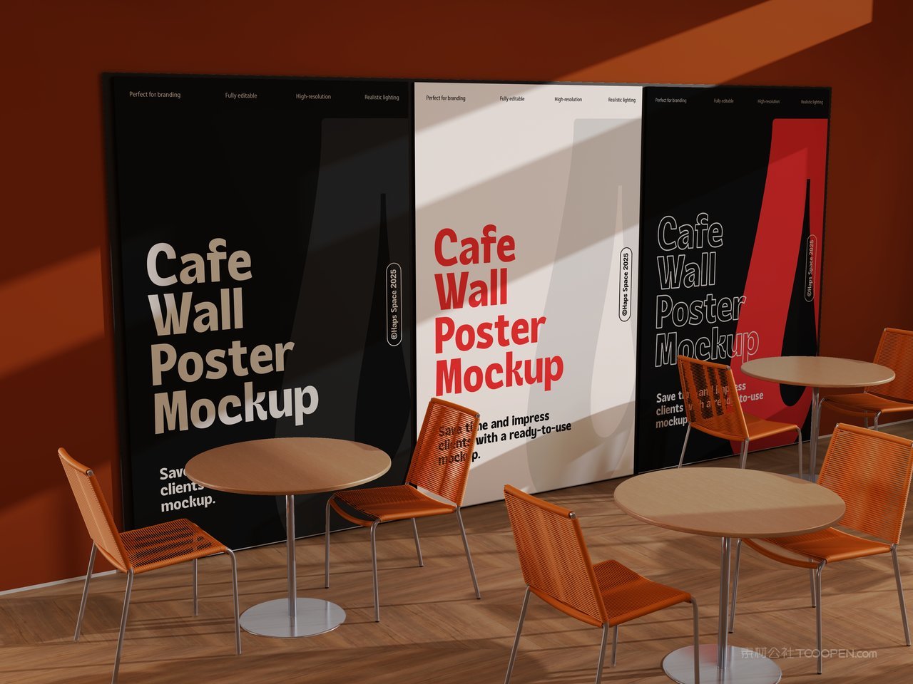 咖啡馆墙面海报样机