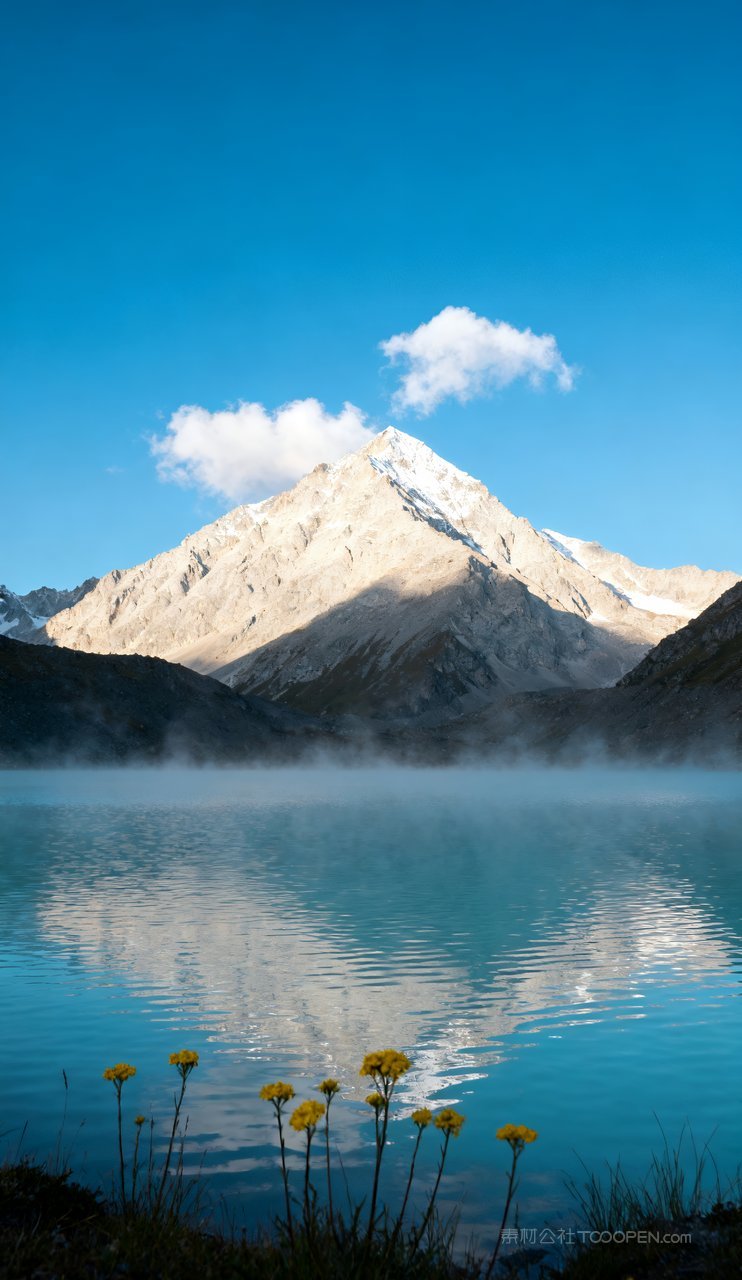唯美青山山水意境湖泊蓝天天空山峰
