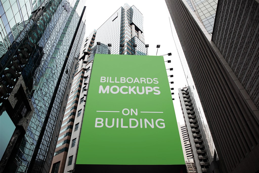 楼宇建筑外立面大型广告牌样机图片下载