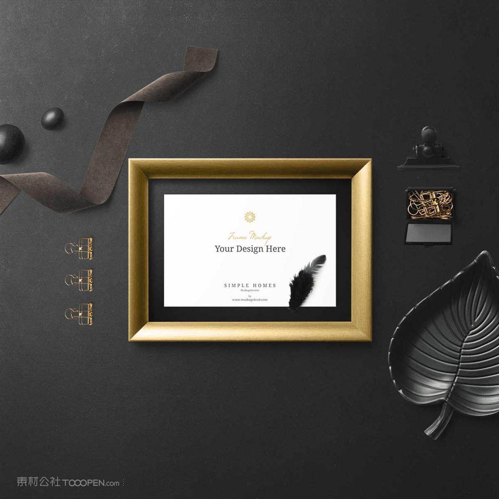 时尚豪华桌面相框静物样机