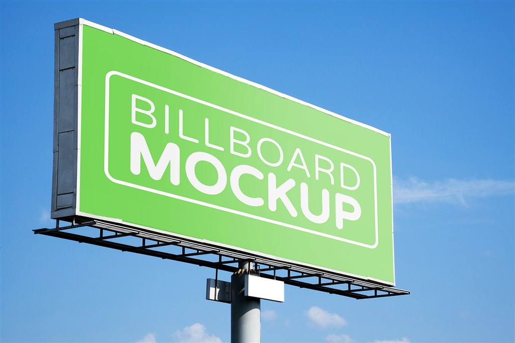 高速公路户外大型T牌广告牌样机图片下载