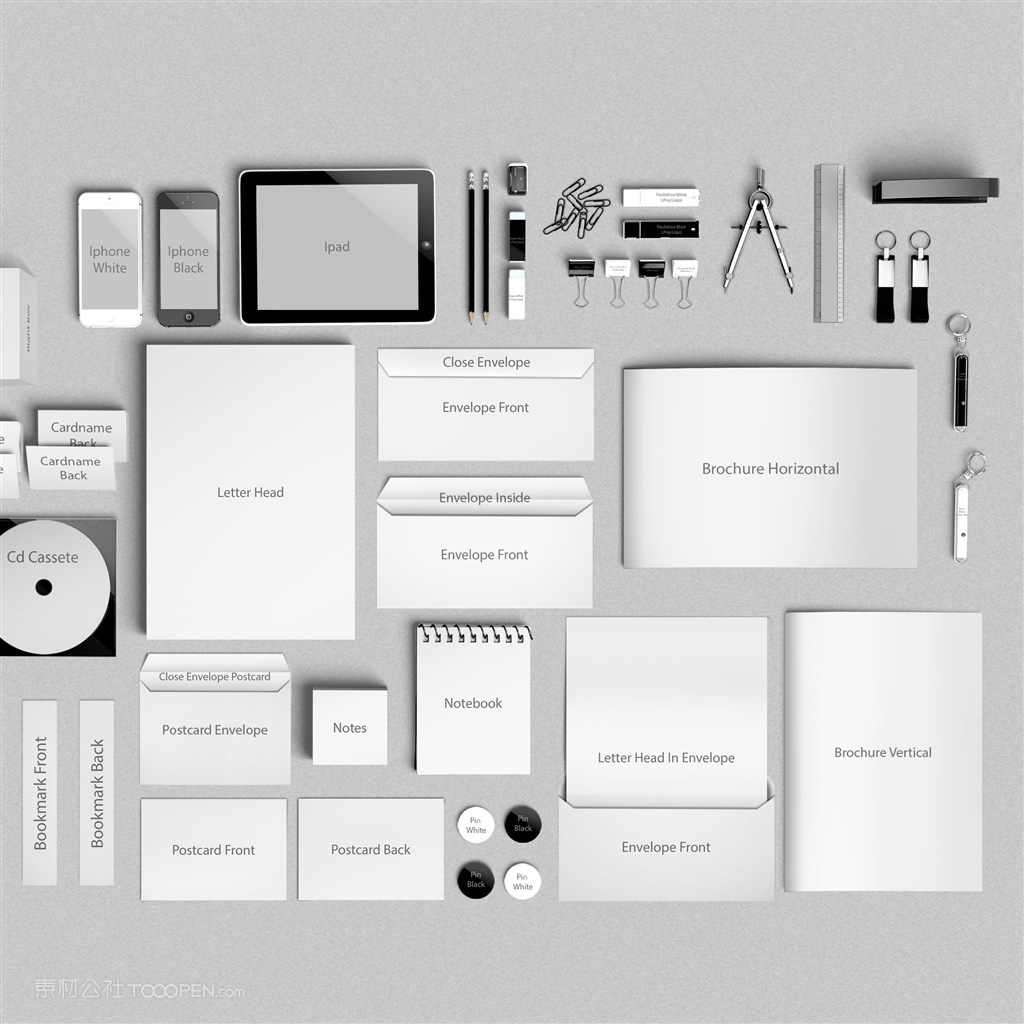 iPad画册信纸信封胸章光盘名片iphone样机