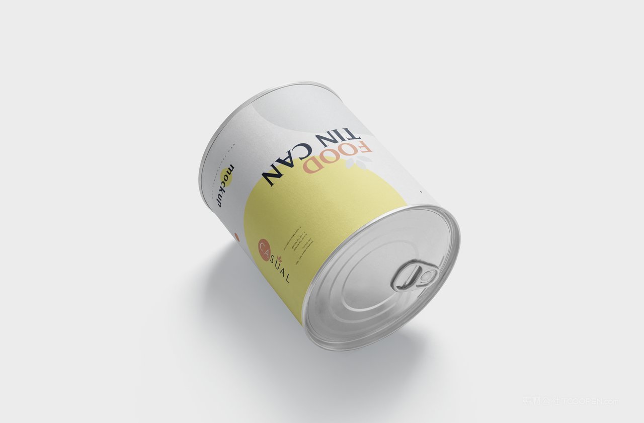 一个食品罐头正面包装罐形包装展示样机 (3)