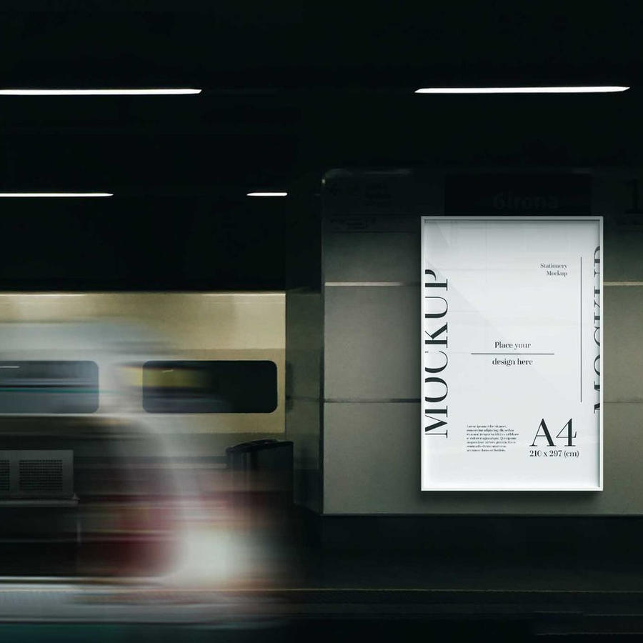 城市海报灯箱样机