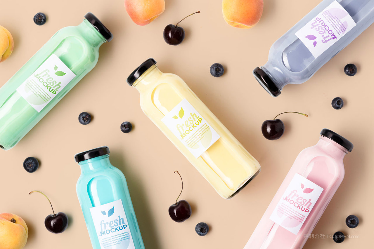 品牌手工水果酸奶玻璃瓶ps样机 (10)