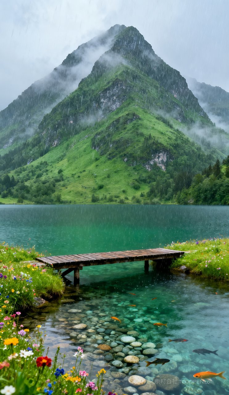山峰意境蓝天天空青山湖泊山水唯美