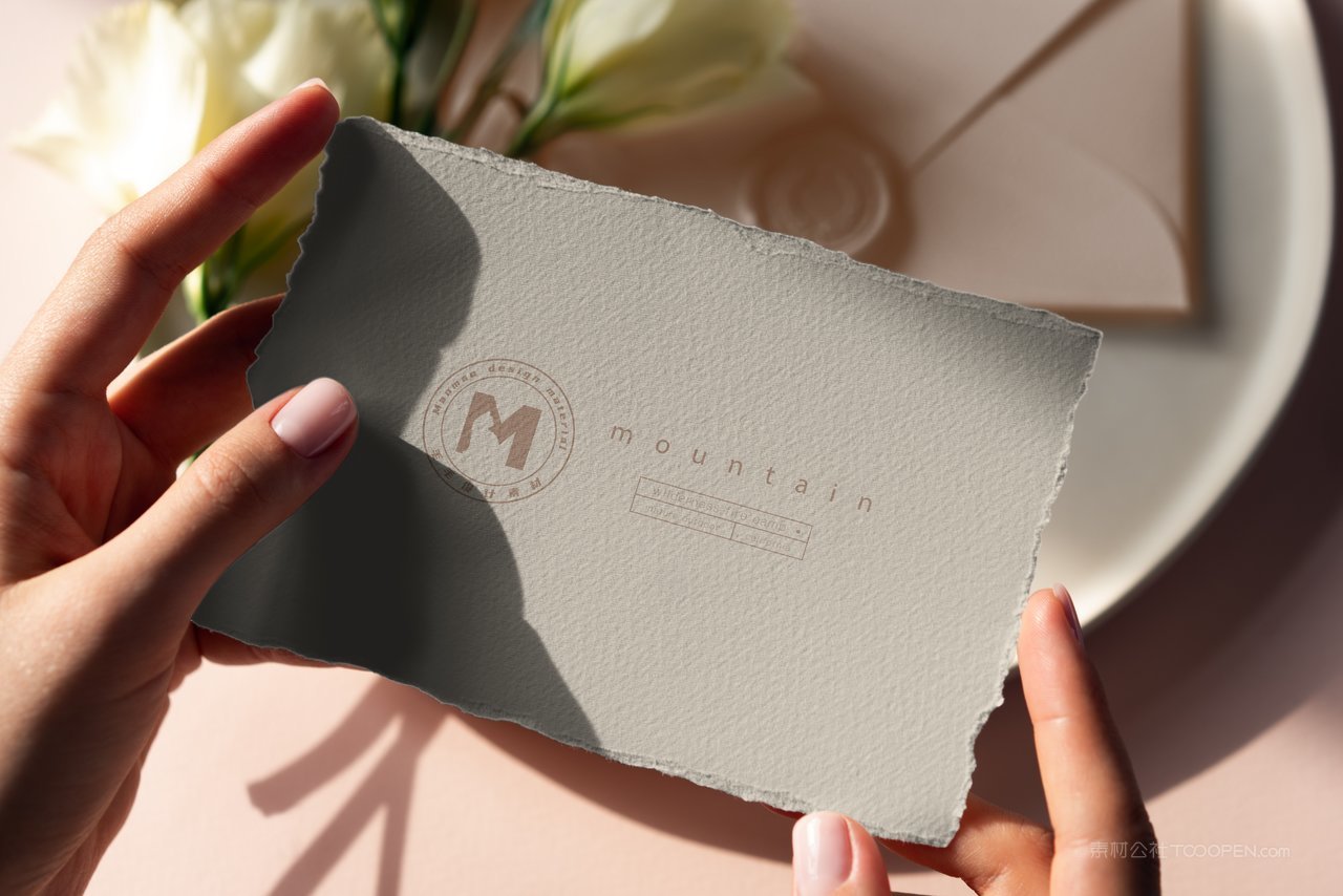 民宿酒店标志纸张logo效果展示vi提案样机