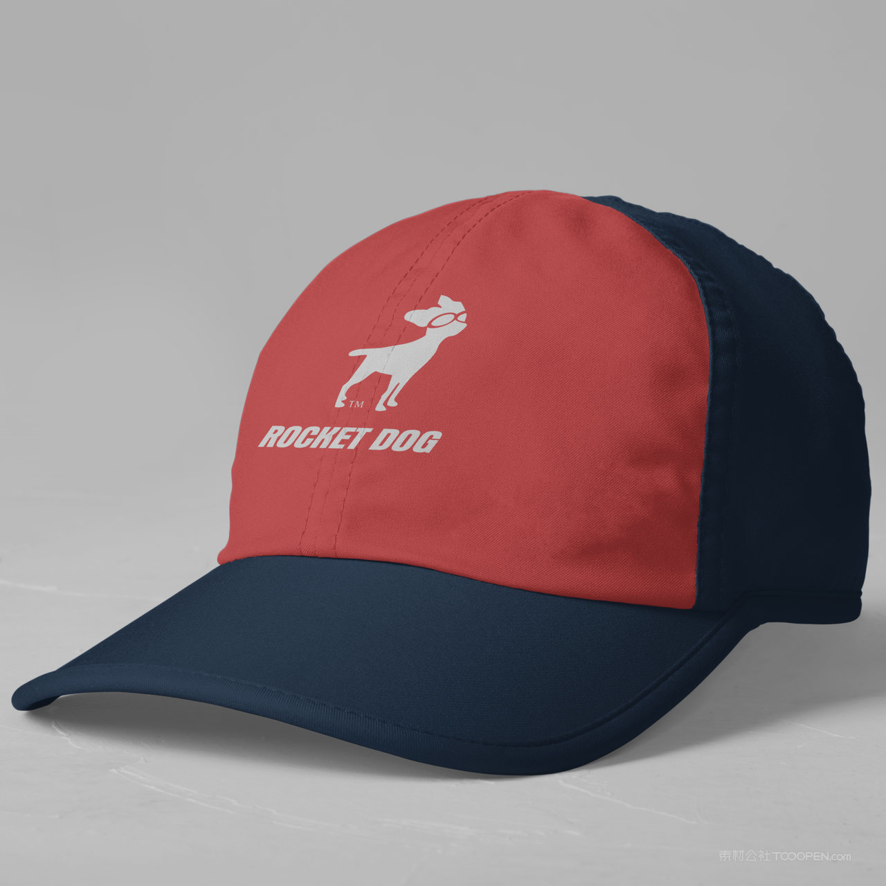 红蓝双色棒球帽遮阳帽贴图样机