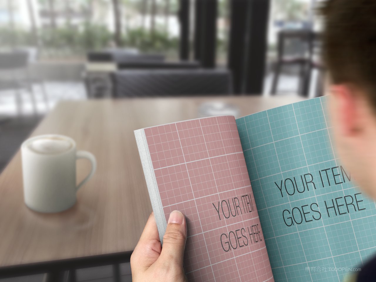 square brochure方形五星骑马钉杂志细节样机 (9)