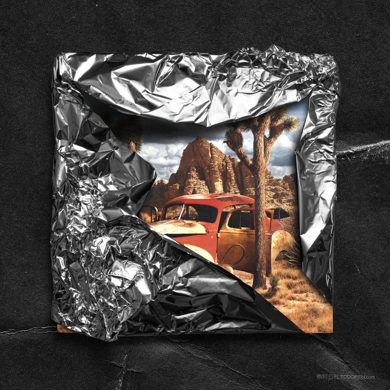 褶皱金属铝箔cd盒封面包装纸样 (3)