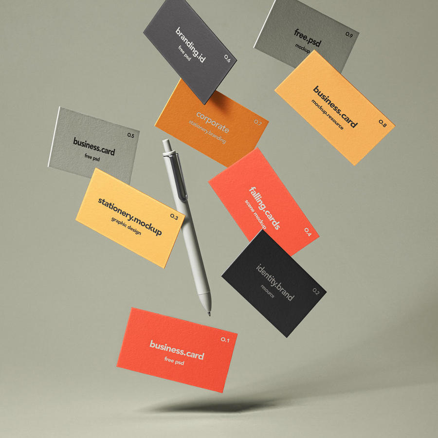 名片样机设计展示效果图卡片