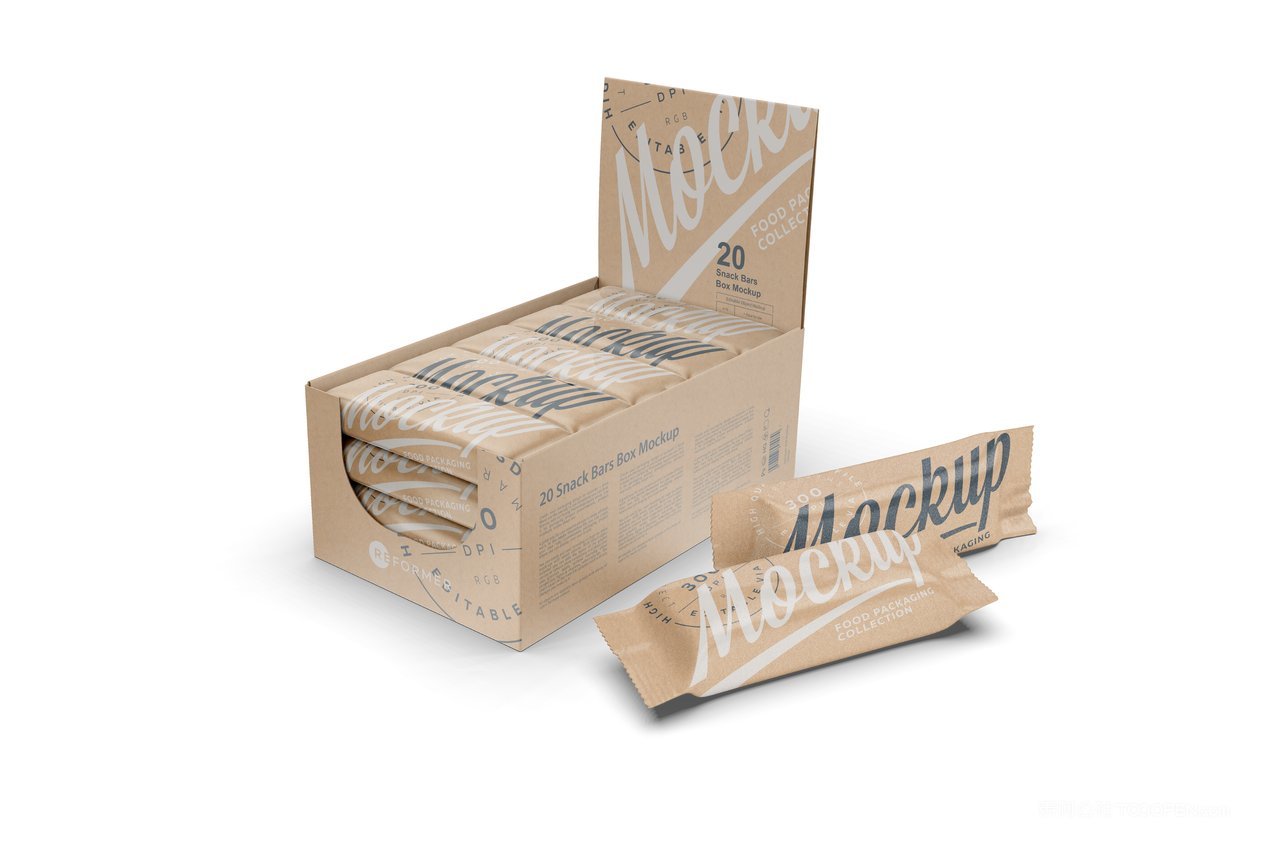 米色巧克力糖果盒装包装样机