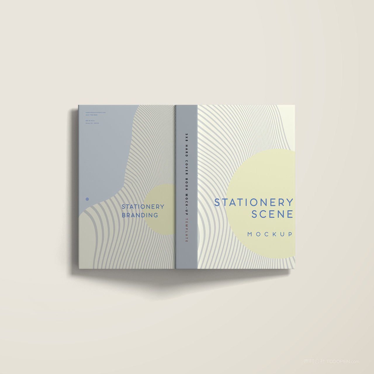 书籍画册本子封面封底贴图样机