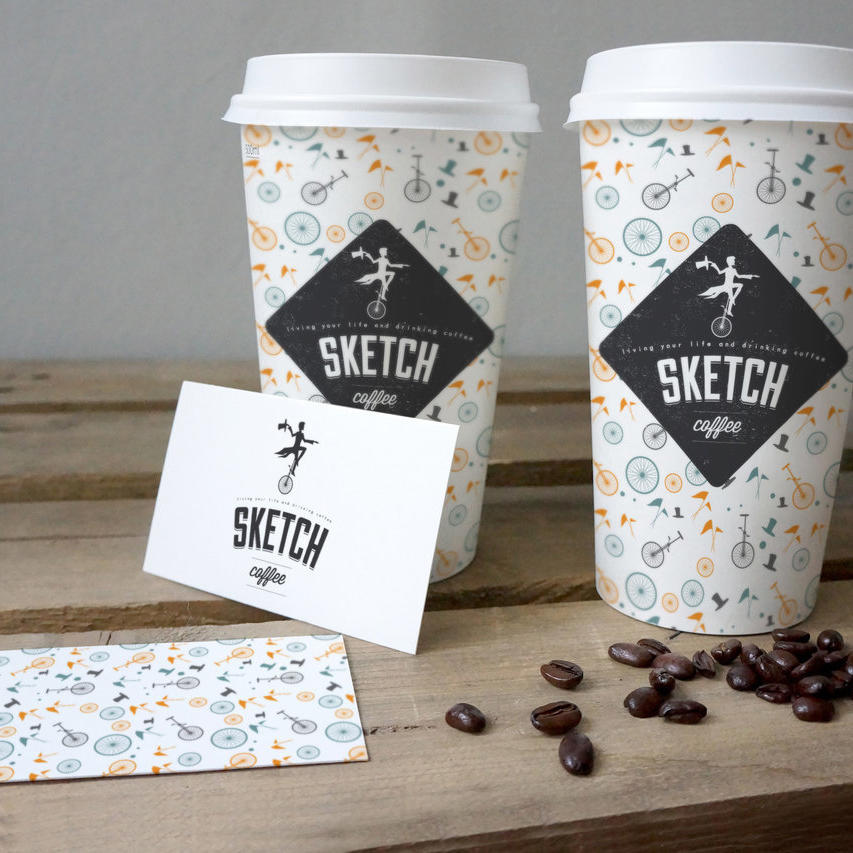 咖啡餐饮一次性纸杯场景vi样机