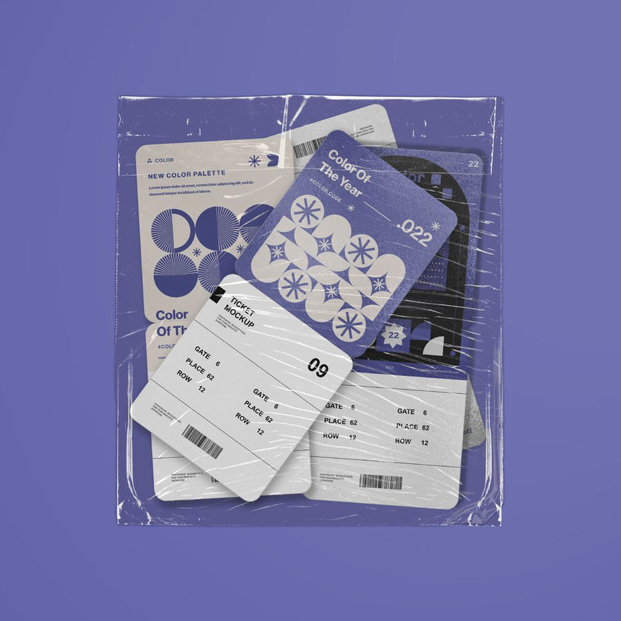 展会门票小票购物凭证品牌文创企业ps样机